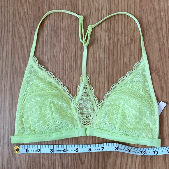 ❤️ Victoria’s Secret Yellow Lace Racerback Bralette Size Small - Picture 3 of 8